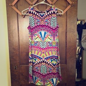 Xhilaration printed mini dress with lace detail